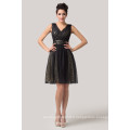 Grace Karin Nouvelle conception Deep V Neck Short Black Sequins Robes de cocktail en gros CL6156